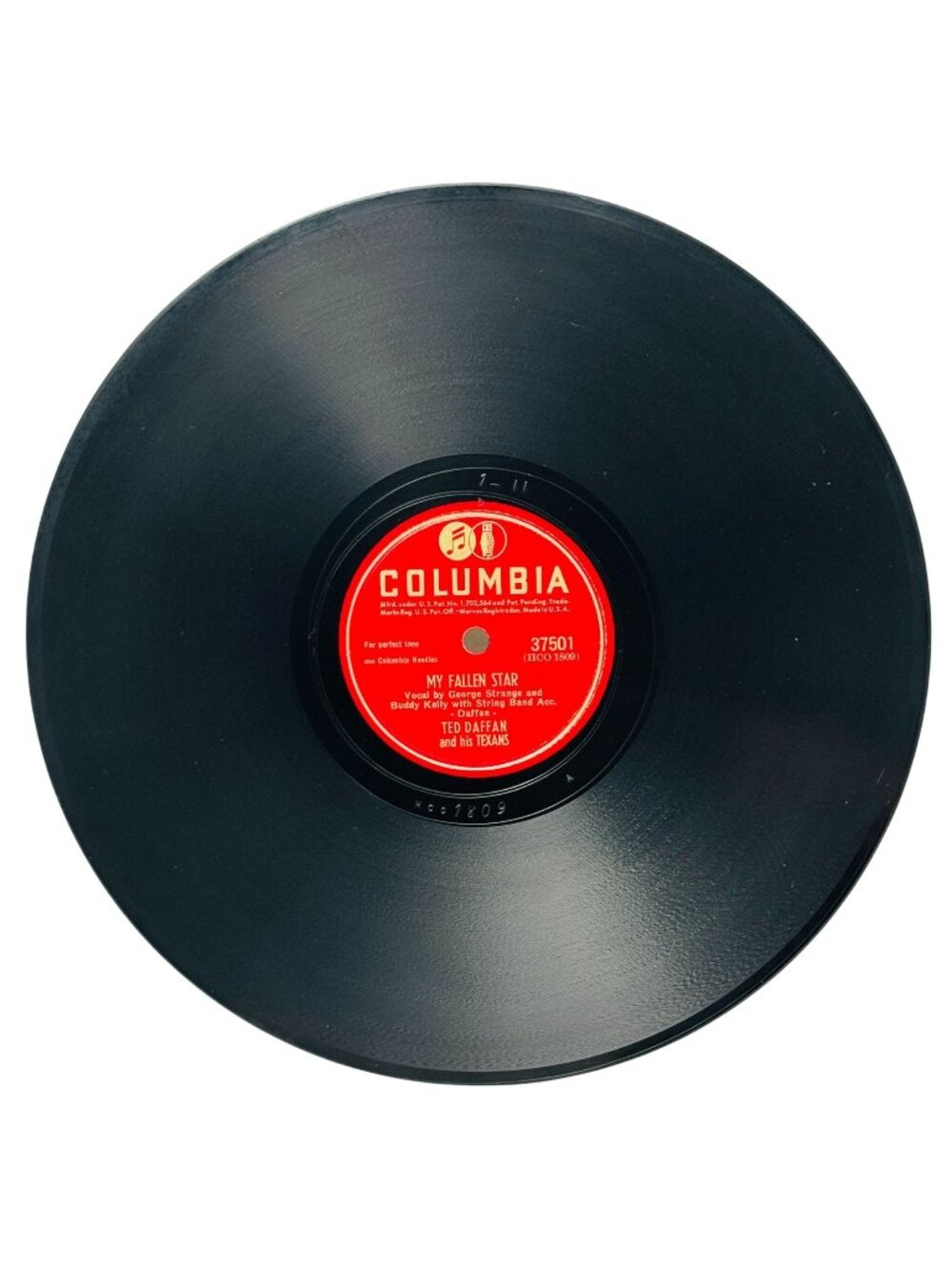 Ted Daffan My Fallen Star 10in Shellac 78 RPM Columbia Records 37501 Vintage